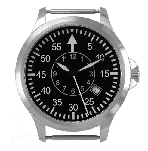 Builiding kit: 42 mm Stainless Steel case, brushed, for ETA 2892-A2, 5 ATM, sapphire glass, pilot